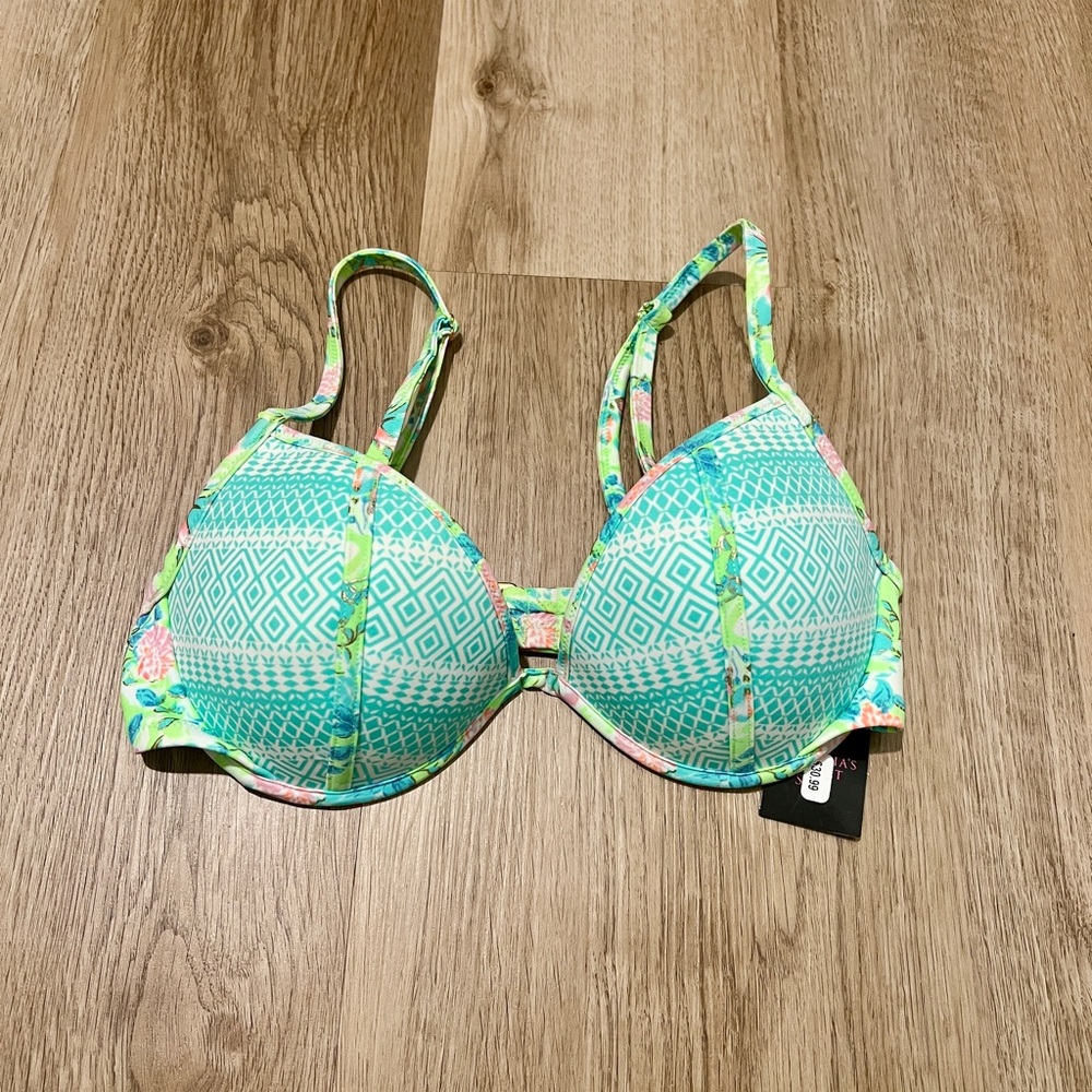 NWT VICTORIA’S SECRET 34D UNDERWIRE PUSH UP BIKINI TOP